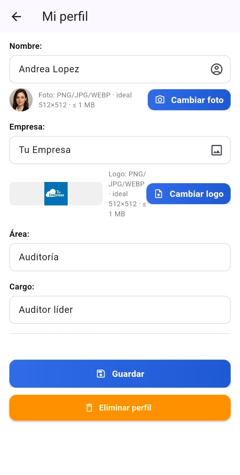 Guía: Eliminar perfil desde la app